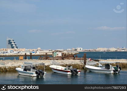 Boats in Persian gulf in Manama city, Bahrein