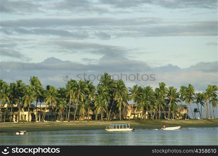 Boats in the sea, Viti Levu, Fiji