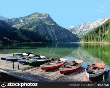 boats lake mountain lake vilsalpsee