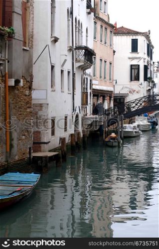 Boats on a canal, Venice, Italy