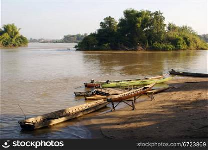 Boats on the Mekong, Laos