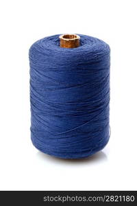 bobbin with blue thread isolated on a white background