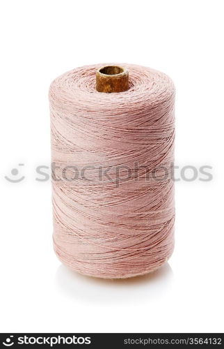 bobbin with pink thread isolated on a white background