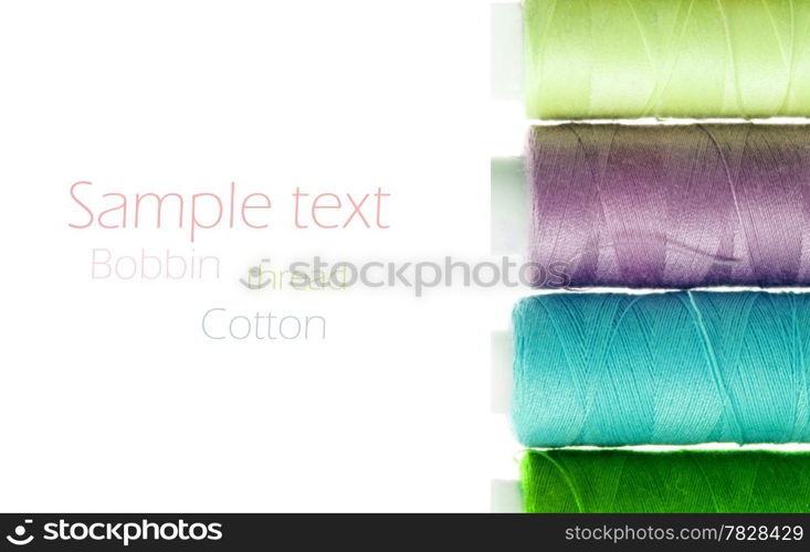 bobbins of thread isolated on white