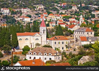 Bobovisce and Lozisca village on Brac island view, Dalmatia, Croatia