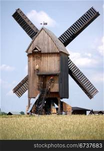 Bockwindmuehle-Beelitz. Historic windmill in Beelitz near Berlin, Brandenburg