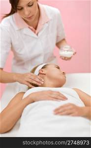Body care - woman cosmetics treatment at day spa