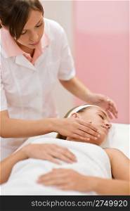 Body care - Woman receive luxury facial massage at day spa