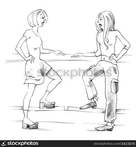 Body language: two women talking