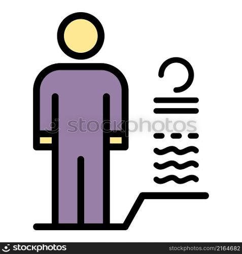 Body man authentication icon. Outline body man authentication vector icon color flat isolated. Body man authentication icon color outline vector