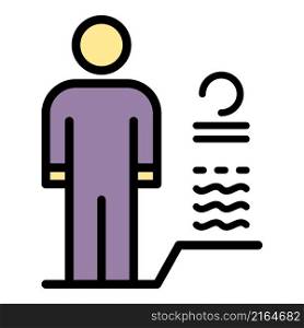 Body man authentication icon. Outline body man authentication vector icon color flat isolated. Body man authentication icon color outline vector
