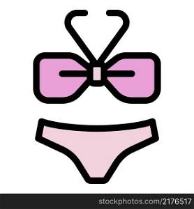 Body swimsuit icon. Outline body swimsuit vector icon color flat isolated. Body swimsuit icon color outline vector