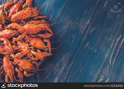 Boiled crayfish: top view