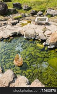Boiled egg in hot spring, business travel in Thailand