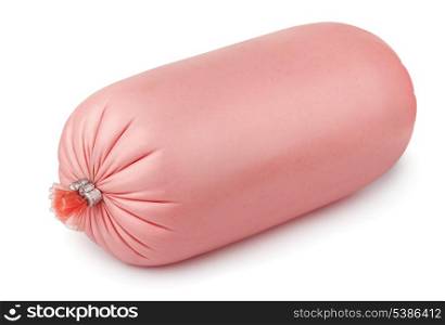 Boiled pork sausage isolated on white