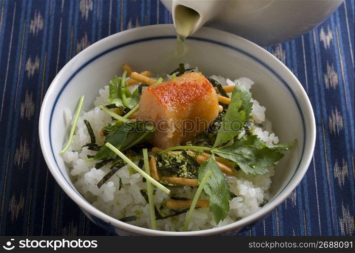 Boiled Rice in Green Tea