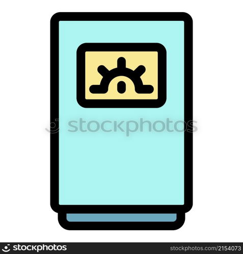 Boiler with analog indicator icon. Outline boiler with analog indicator vector icon color flat isolated. Boiler with analog indicator icon color outline vector