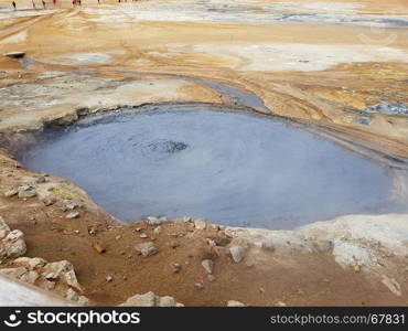 Boiling mud at Hverir in Iceland