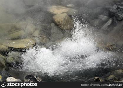 Boiling water in Hot springs near Bandung, Indonesia