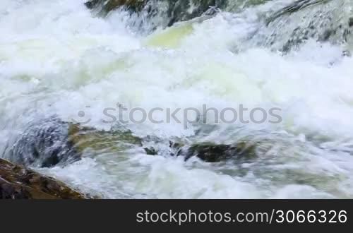 boiling water of mountain river