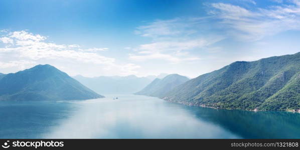 Boka-Kotor Bay, Montenegro. Panoramic view