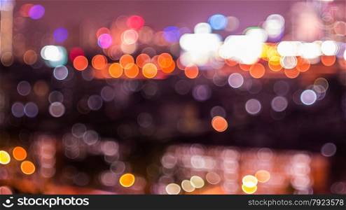 Bokeh and defocus of cityscape at night,Bangkok Thailand