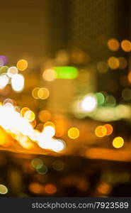 Bokeh and defocus of cityscape at night,Bangkok Thailand