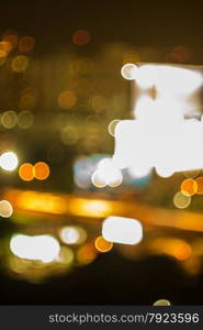 Bokeh and defocus of cityscape at night,Bangkok Thailand