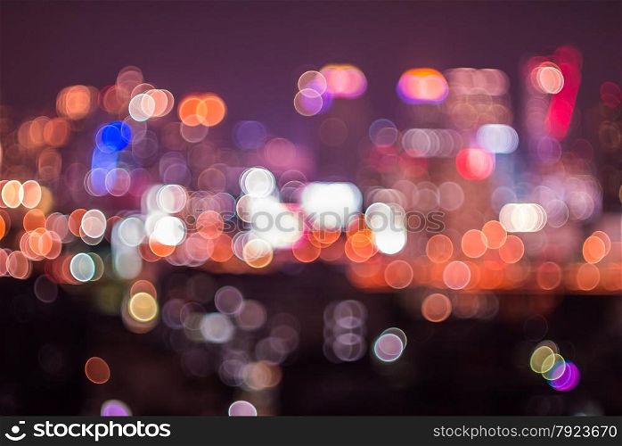 Bokeh and defocus of cityscape at night,Bangkok Thailand