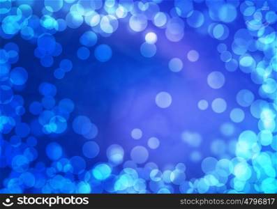Bokeh background. Abstract background blue image with bokeh lights