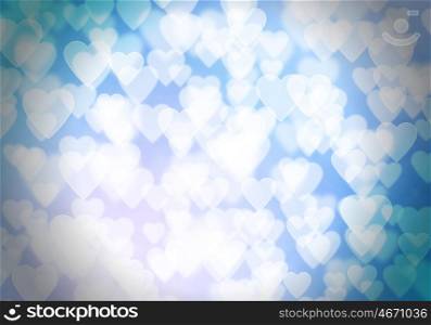 Bokeh background. Abstract background image with bokeh lights and hearts
