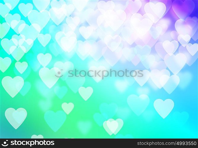 Bokeh background. Abstract background image with bokeh lights and hearts