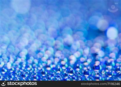 Bokeh background blue water droplets
