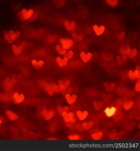 Bokeh in heart shape abstract background