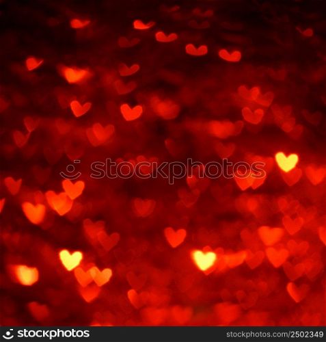 Bokeh in heart shape abstract background
