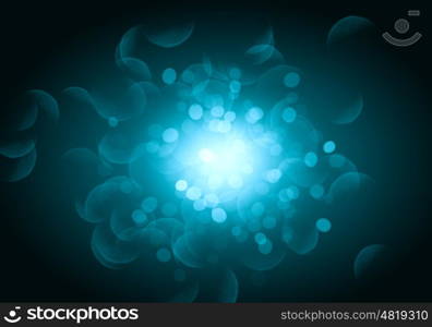 Bokeh lights. Abstract background image of blue bokeh lights and beams