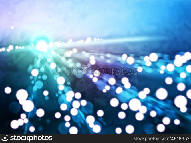 Bokeh lights. Abstract background image of blue bokeh lights and beams