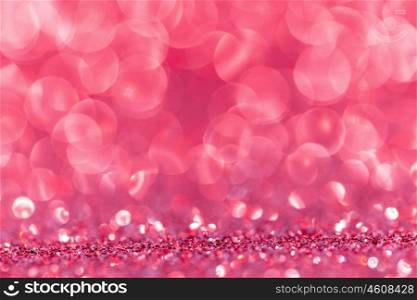 Bokeh lights background. Abstract background with red shiny glitter bokeh lights