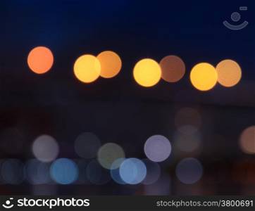 Bokeh lights in the city at night