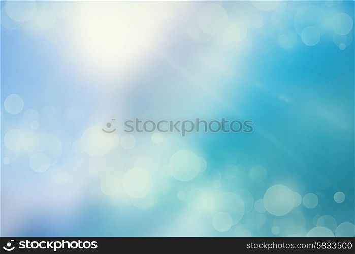 Bokeh lights on a cold blue background