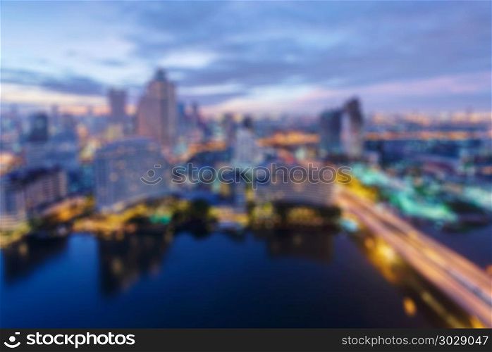 Bokeh of buildings, Bangkok city, Thailand