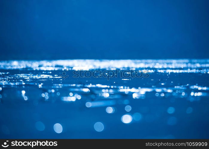 bokeh water surface blue in the river