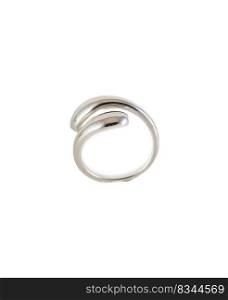 Bold Adjustable Silver Ring on a white background