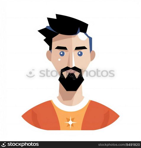 Bold Quirky Stylised Male minimal Avatar on white