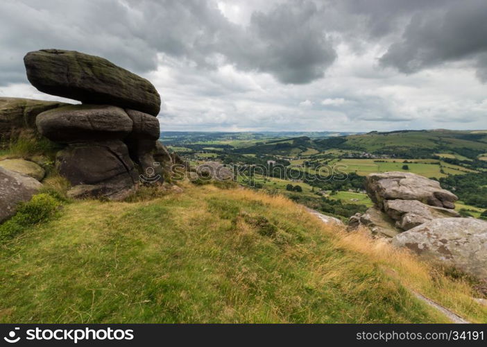 Bolders at Froggatt Edge, in the Peak District, Derbyshire