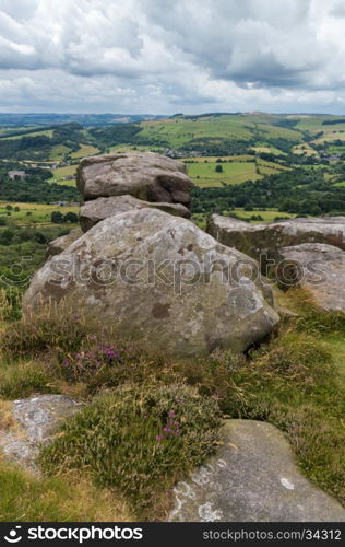 Bolders at Froggatt Edge, in the Peak District, Derbyshire