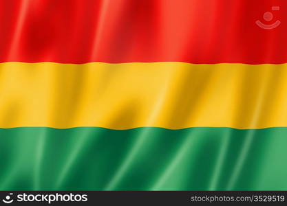 Bolivia flag, three dimensional render, satin texture. Bolivian flag