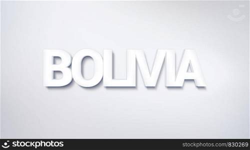 Bolivia, text design. calligraphy. Typography poster. Usable as Wallpaper background