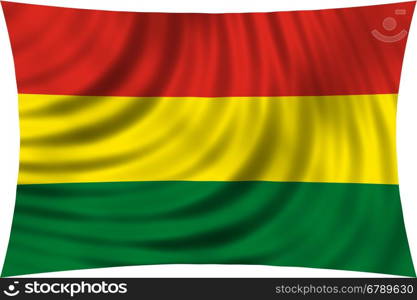 Bolivian national official flag. Patriotic symbol, banner, element, background. Correct colors. Flag of Bolivia waving, isolated on white, 3d illustration