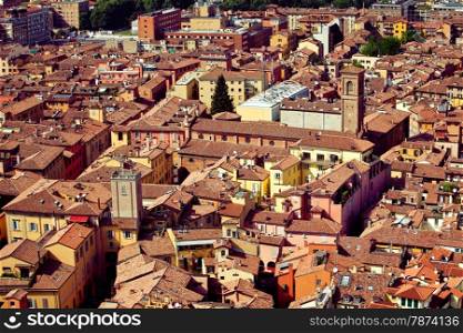 Bologna aerial city view
